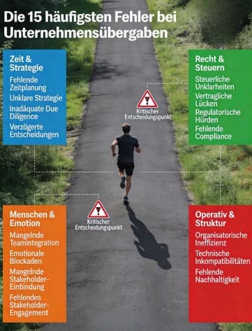 Die 15 häufigsten Fehler bei der Unternehmensübergabe